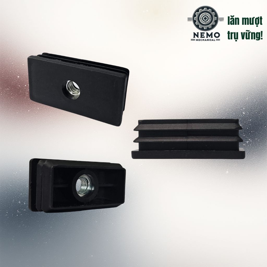 Nắp Chụp Thép Hộp Có Ren – Giải Pháp Lắp Chân Tăng Chỉnh & Bánh Xe Không Cần Hàn (M6, M8, M10)